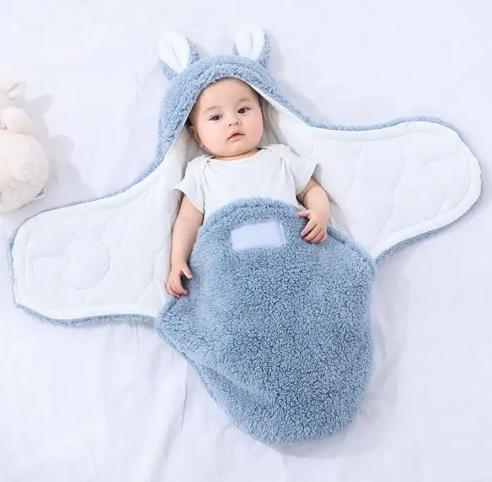 The Ultimate Baby Comfort: Fluffy Fleece Baby Sleeping Bag Swaddle
